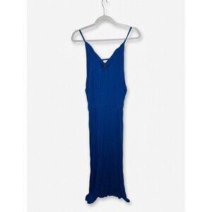 Milano Women’s Size Large Royal Blue V-Neck Tie-Back Sleeveless Maxi Dress
